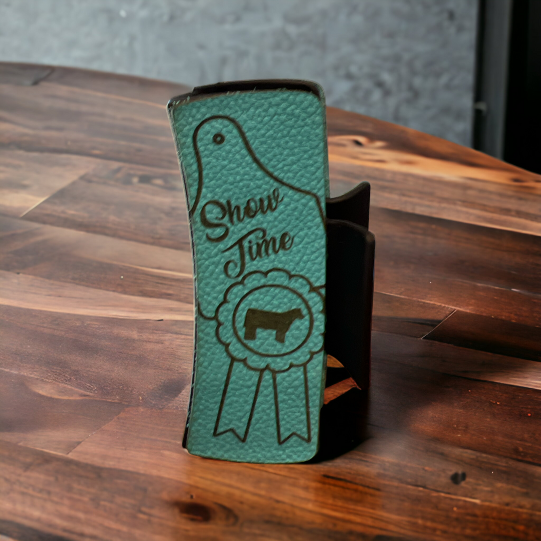 Show Time Turquoise Leather Hair Claw Clip