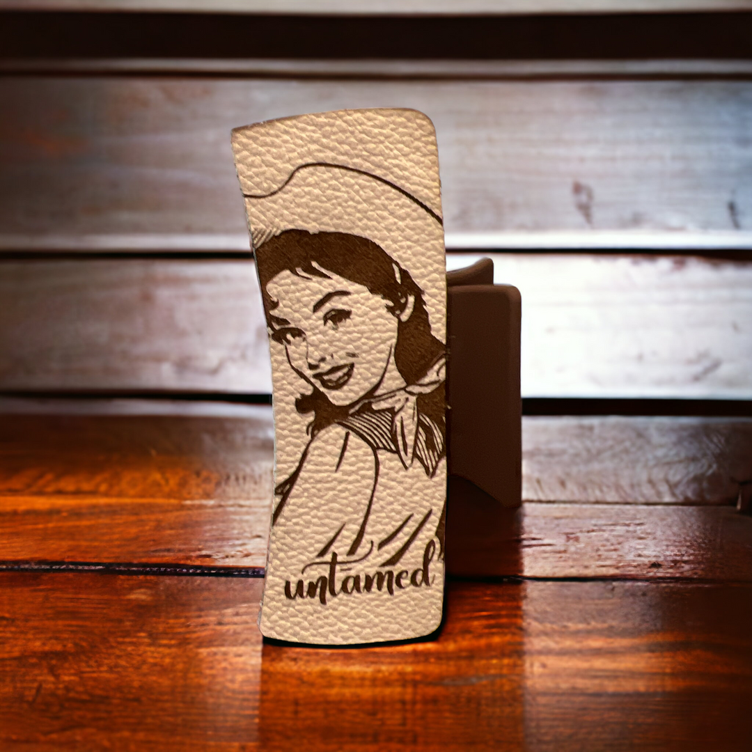 Untamed Cowgirl Western Beige Leather Hair Claw Clip